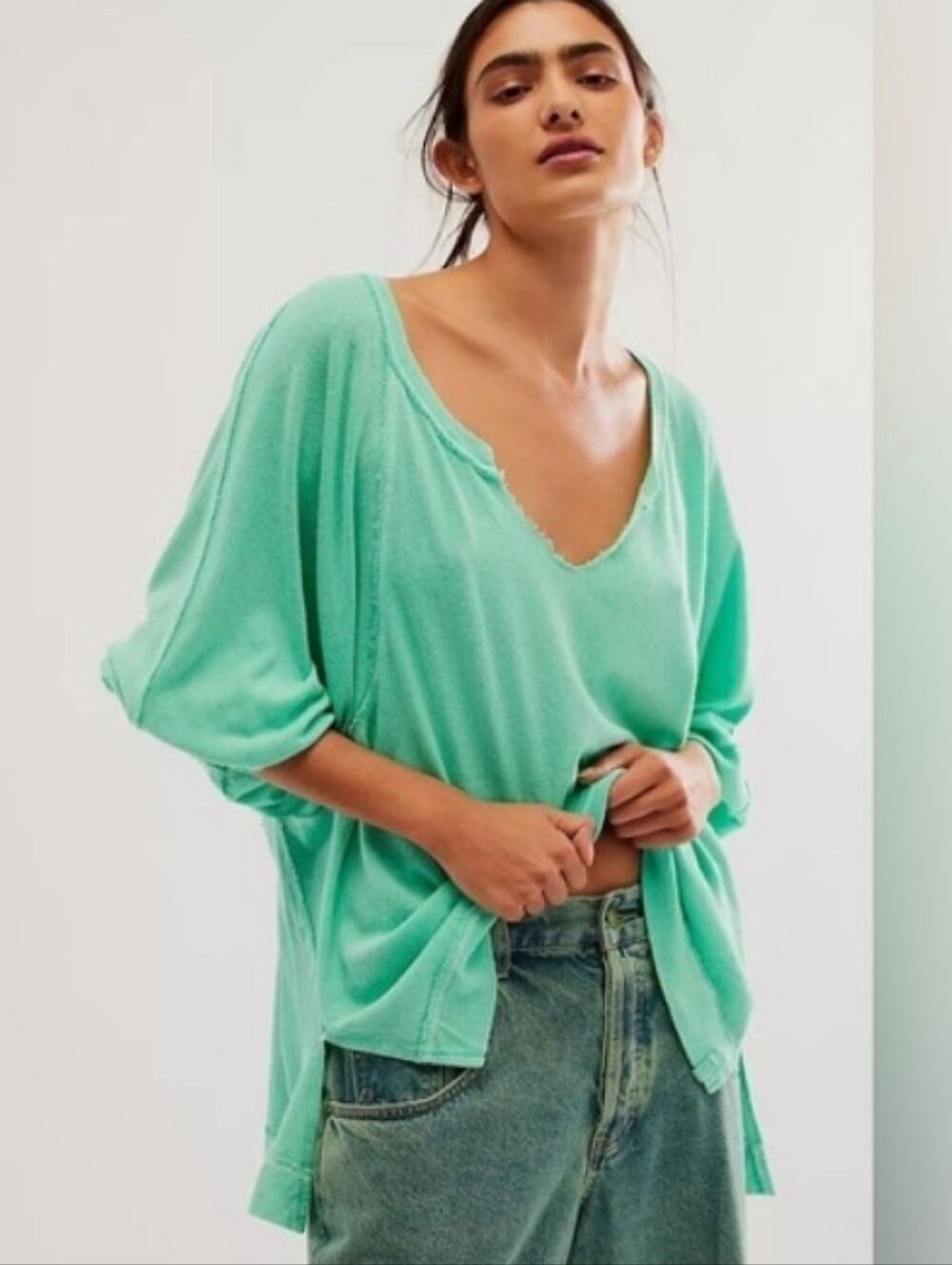 Free People Casual Seafoam Teal Women's Dolman Top M EUC